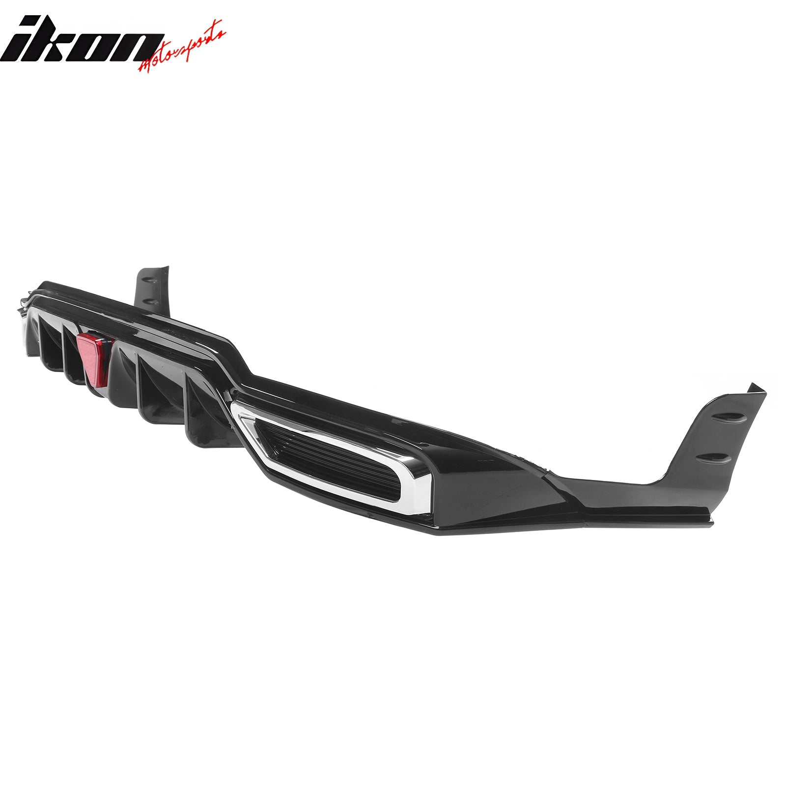 For 22-24 Civic Sport LX EX-L Gloss Black Rear Bumper Diffuser W/ Corner Spat PP