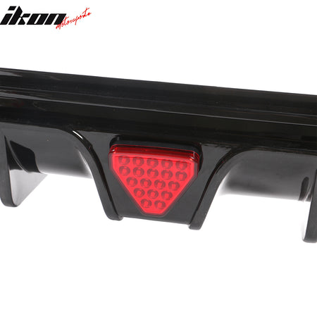 For 22-24 Civic Sport LX EX-L Gloss Black Rear Bumper Diffuser W/ Corner Spat PP