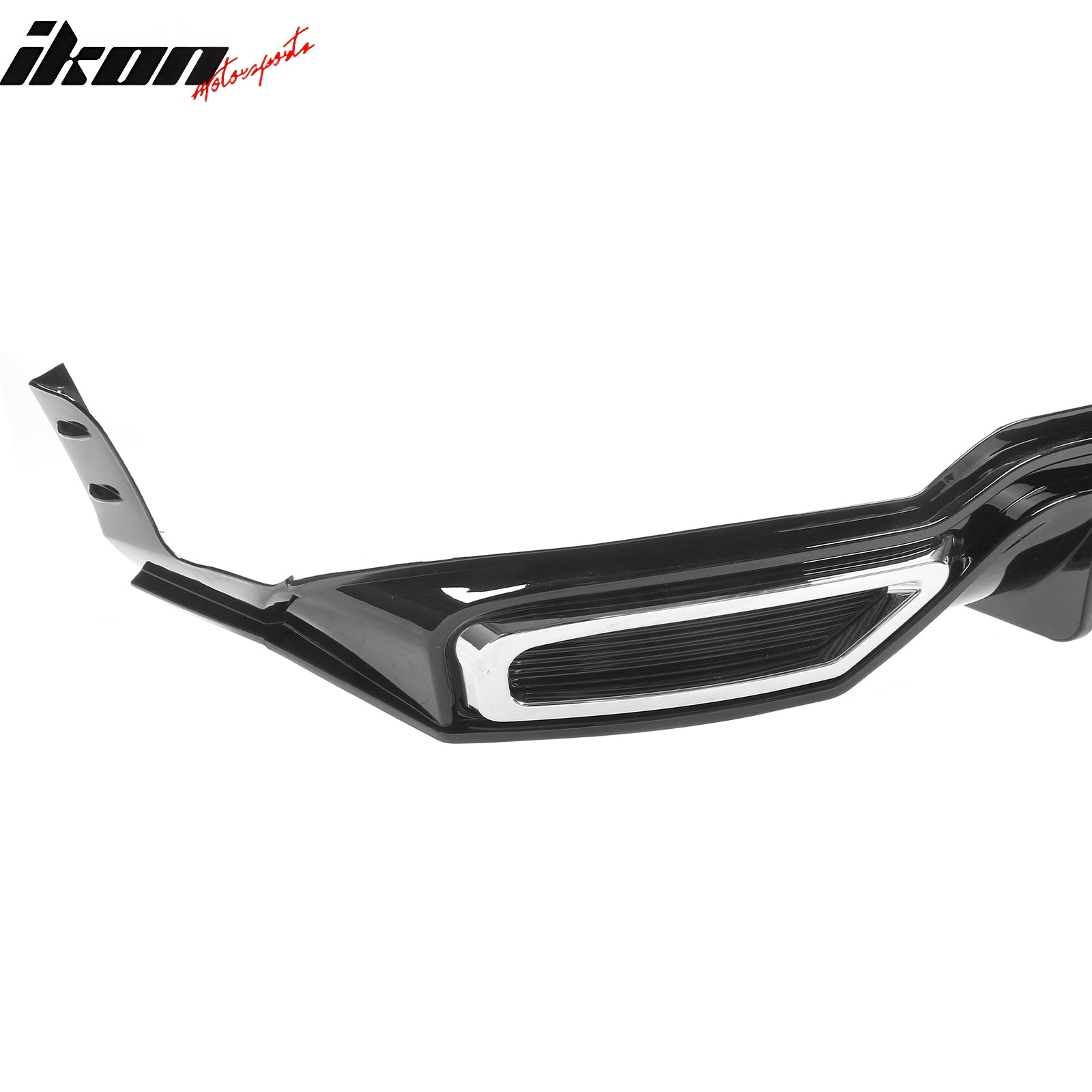 For 22-24 Civic Sport LX EX-L Gloss Black Rear Bumper Diffuser W/ Corner Spat PP