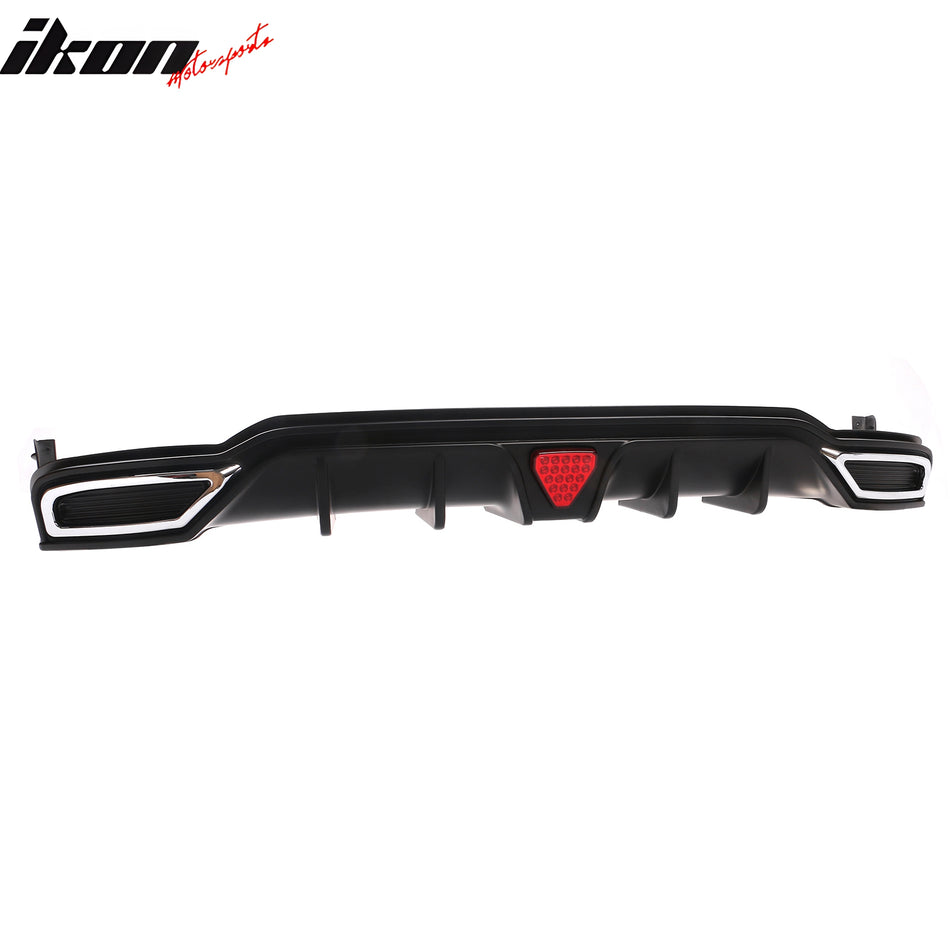 For 22-24 Civic Sport LX EX-L Rear Bumper Diffuser W/ Corner Spat PP