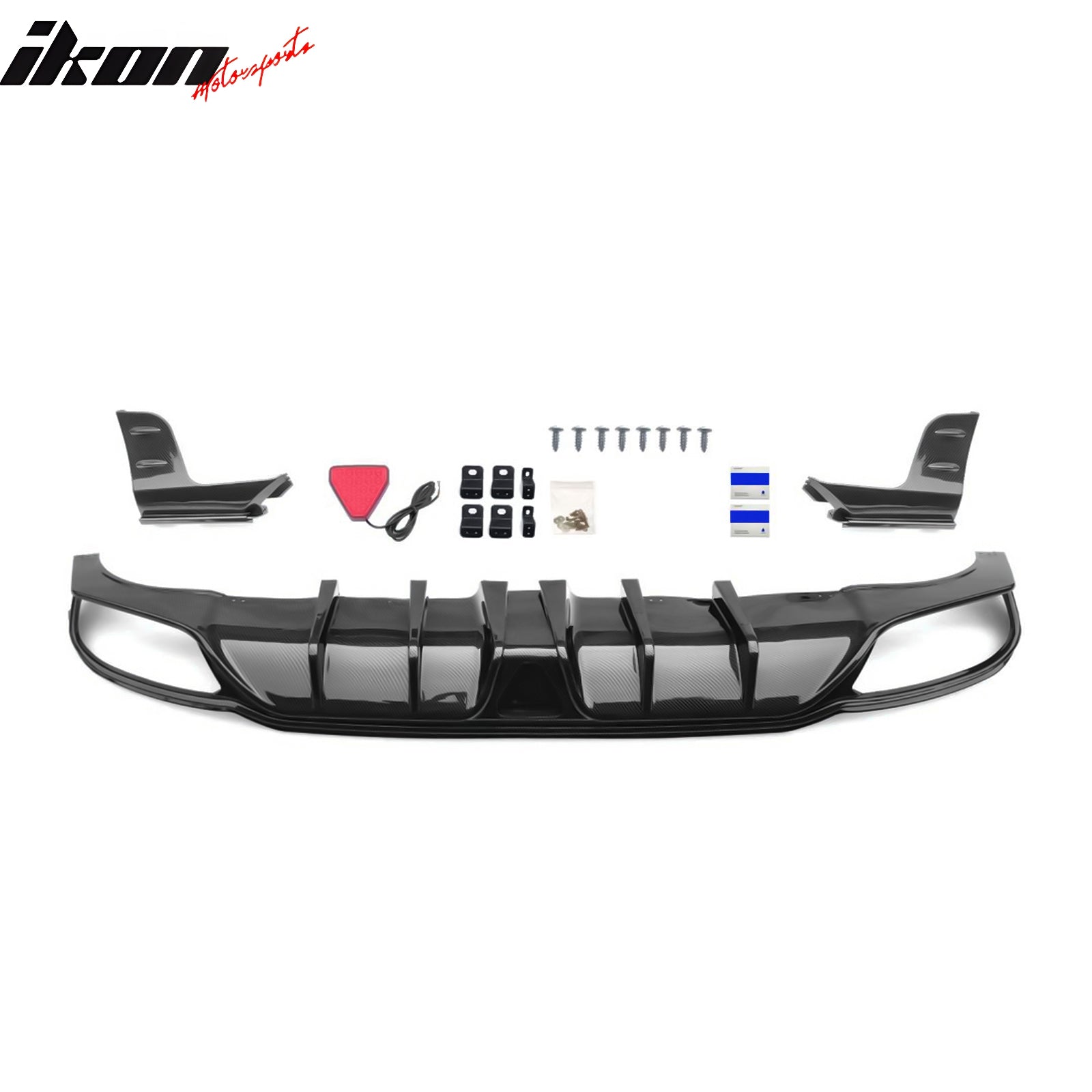 Fits 22-24 Civic Hatchback Carbon Fiber Print Rear Diffuser W/ Corner Spats PP