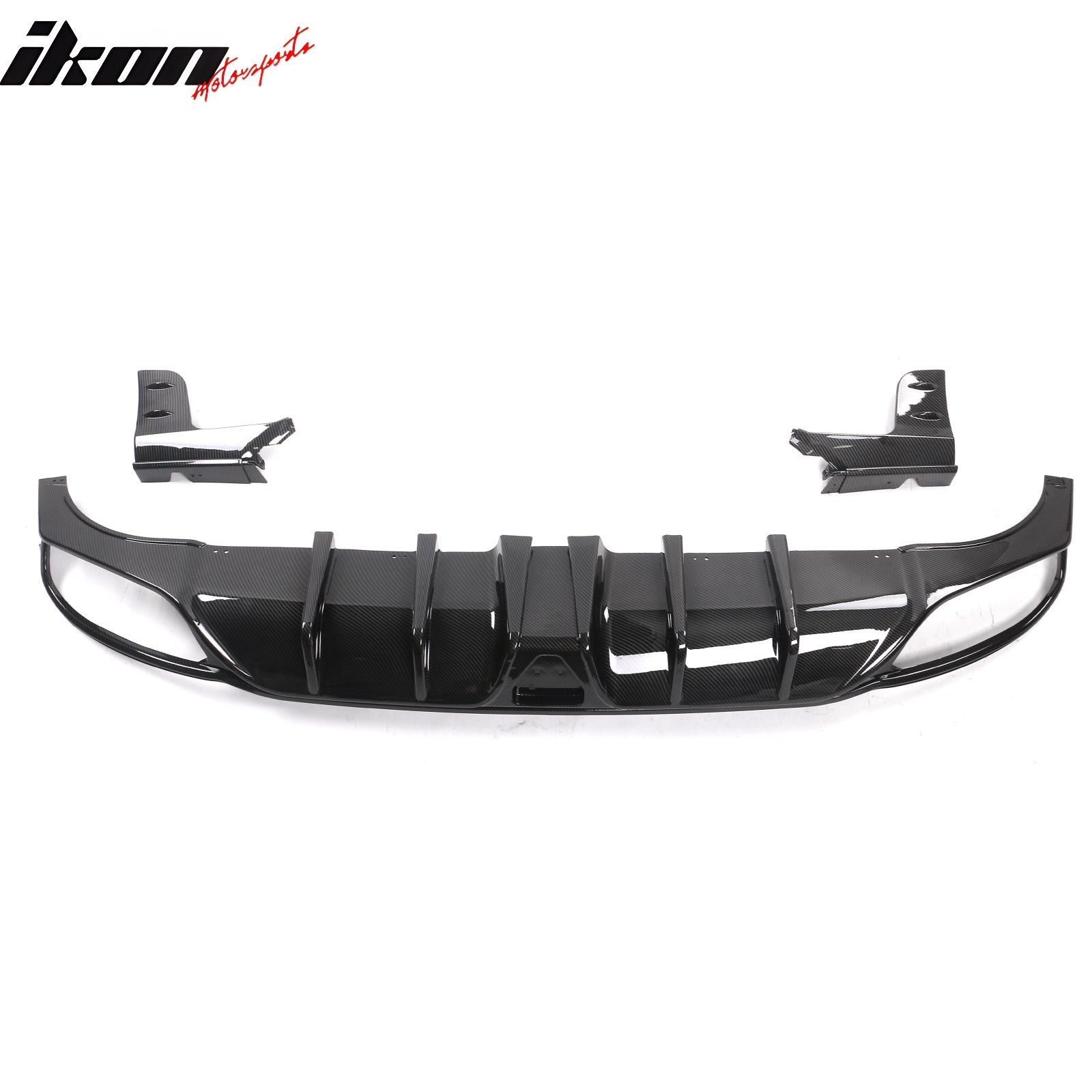 Fits 22-24 Civic Hatchback Carbon Fiber Print Rear Diffuser W/ Corner Spats PP