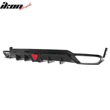 Fits 22-24 Civic Hatchback Gloss Black Rear Bumper Diffuser W/ Corner Spats PP