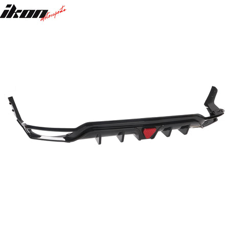 Fits 22-24 Civic Hatchback Gloss Black Rear Bumper Diffuser W/ Corner Spats PP