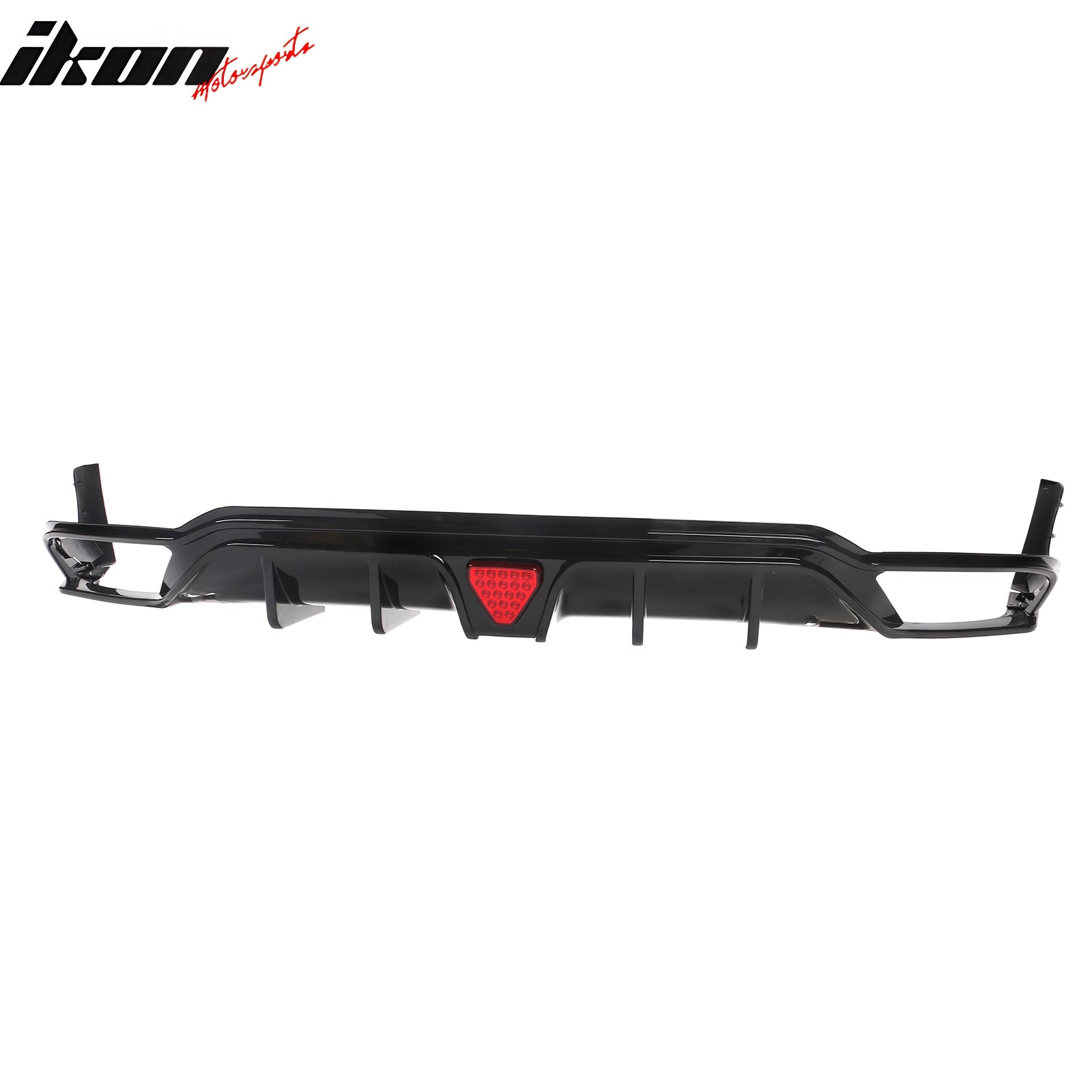 Fits 22-24 Civic Hatchback Gloss Black Rear Bumper Diffuser W/ Corner Spats PP