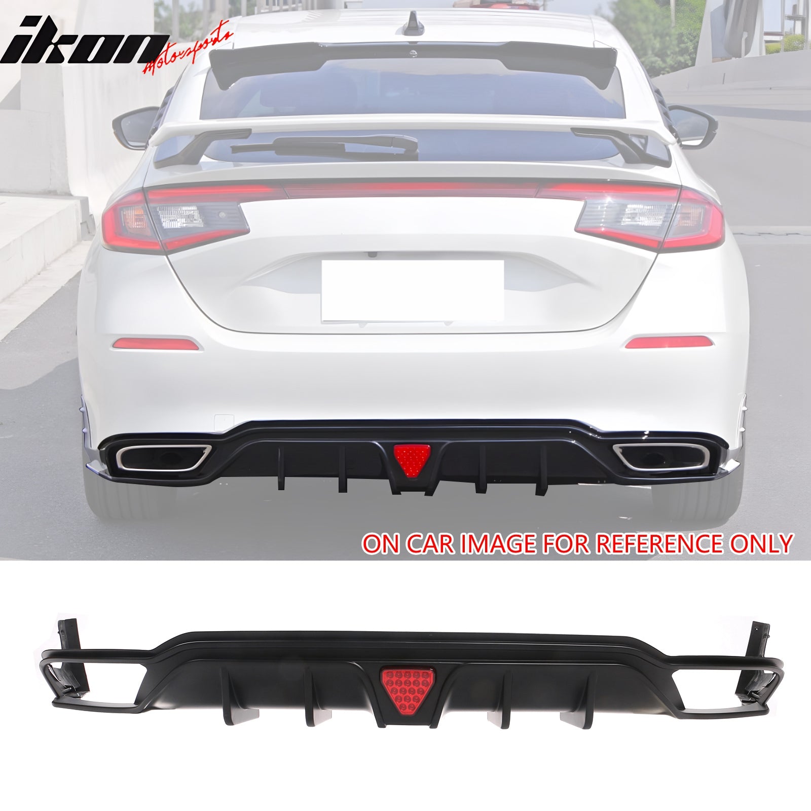 Fits 22-24 Civic Hatchback Rear Diffuser W/ Corner Spats PP