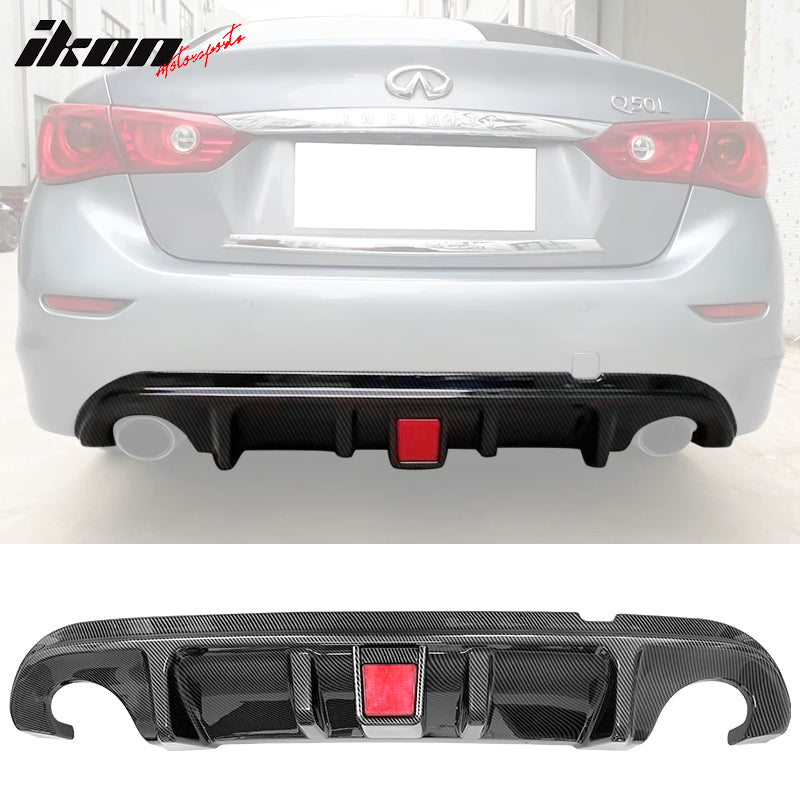 Fits 14-17 Infiniti Q50 LED Brake Light Rear Bumper Diffuser