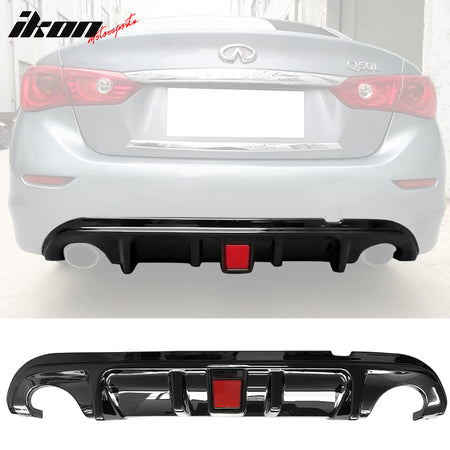 Fits 14-17 Infiniti Q50 LED Brake Light Rear Bumper Diffuser