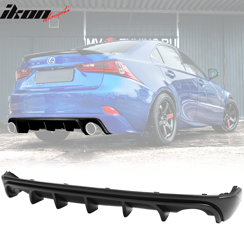 Fits 14-16 Lexus IS250 IS350 IS200t Rear Bumper Lip Diffuser Shark PP Unpainted