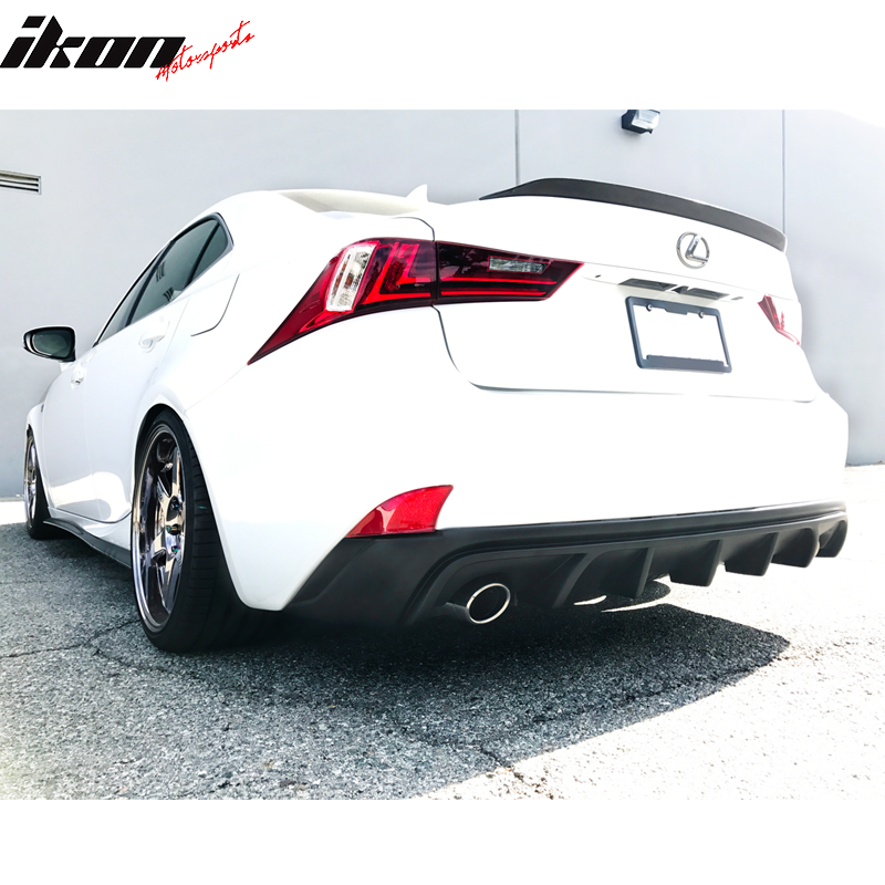 Fits 14-16 Lexus IS250 IS350 IS200t Rear Bumper Lip Diffuser Shark PP Unpainted