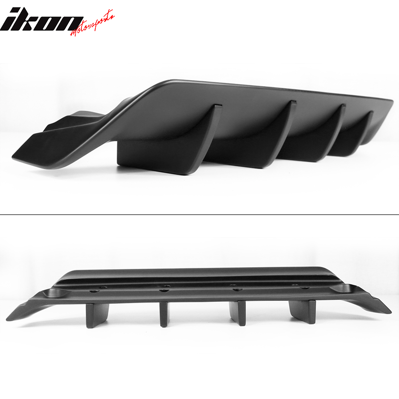 IKON MOTORSPORTS, Rear Diffuser Compatible With 2017-2020 Lexus IS F Sport, Type A Rear Bumper Lip Splitter Air Chin Body Kit Spoiler Underbody Matte Black, 2018 2019