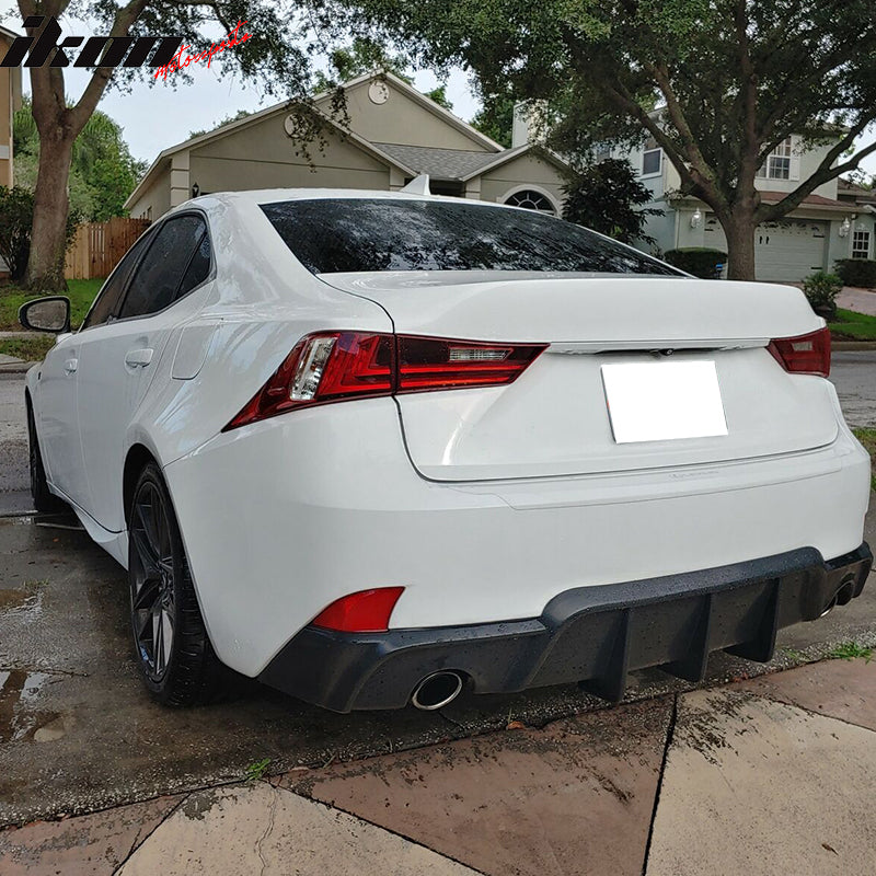 Fits 14-16 Lexus IS250 IS350 IS300 W Style Rear Bumper Lip Shark Fin Diffuser PU