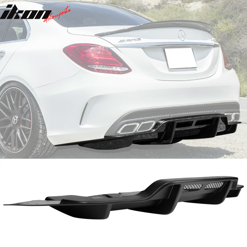 2015-2018 Benz C-Class C63 AMG PSM Matte Black Rear Bumper Diffuser