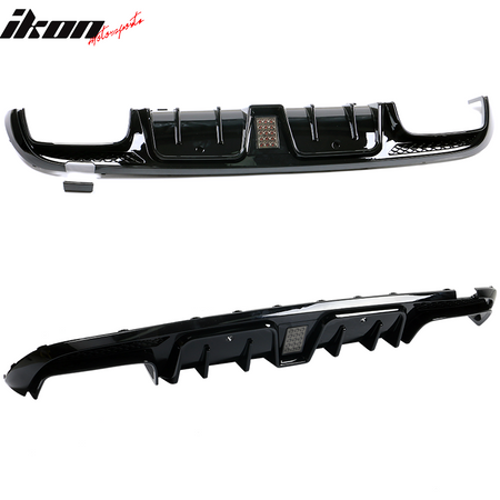 Fit 15-18 Benz W205 C Class C63 AMG B Style Rear Bumper Lip Diffuser Gloss Black