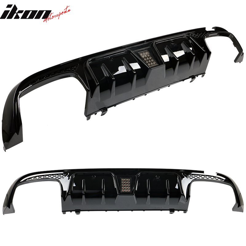 Fit 15-18 Benz W205 C Class C63 AMG B Style Rear Bumper Lip Diffuser Gloss Black