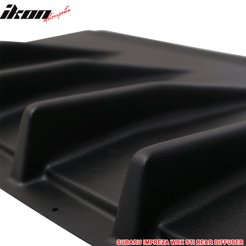 Rear Bumper Lip Diffuser Compatible With 2004-2007 Subaru Impreza, HT Style Black ABS JDM Add on Aftermarket Replacement Parts Rear Splitter by IKON MOTORSPORTS, 2005 2006