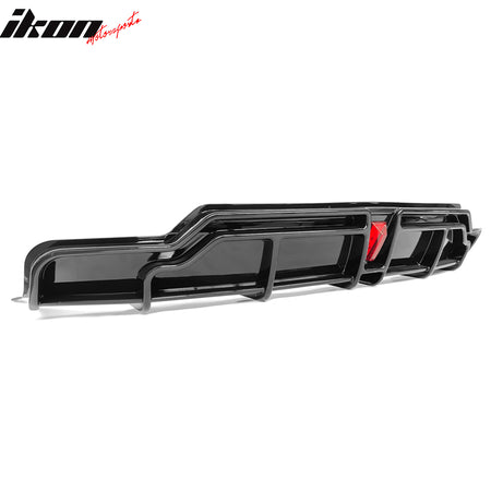 Fits 17-23 Tesla Model 3 IKON Style Rear Bumper Lip Diffuser W/ LED