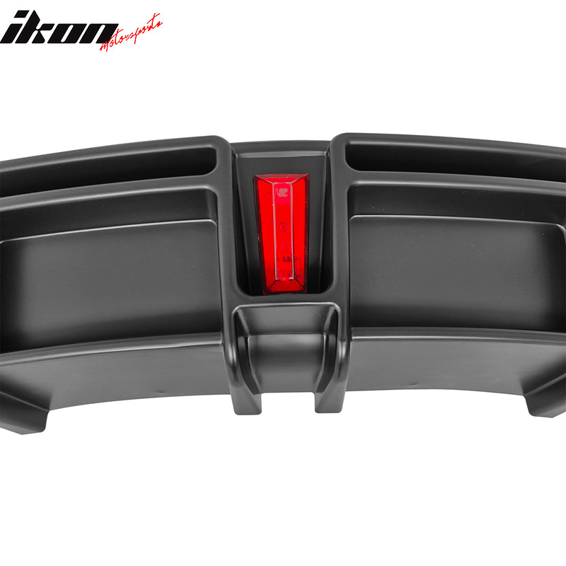 Fits 17-23 Tesla Model 3 IKON Style Rear Bumper Lip Diffuser W/ LED