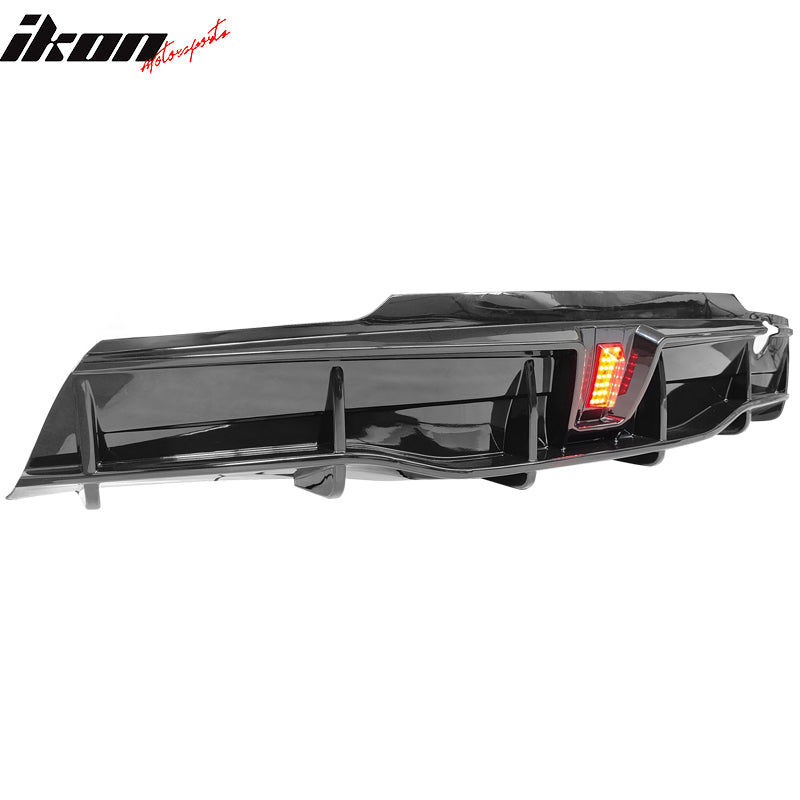 Fits 20-24 Tesla Model Y IKON Rear Bumper Lip Diffuser W/ LED