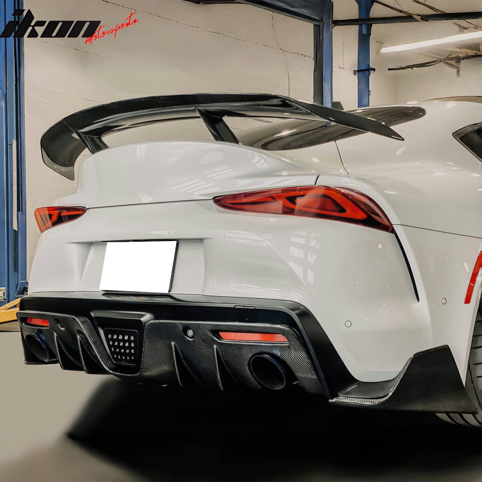 Fits 20-24 Toyota GR Supra AG Style Rear Bumper Diffuser Gloss Carbon Fiber CF