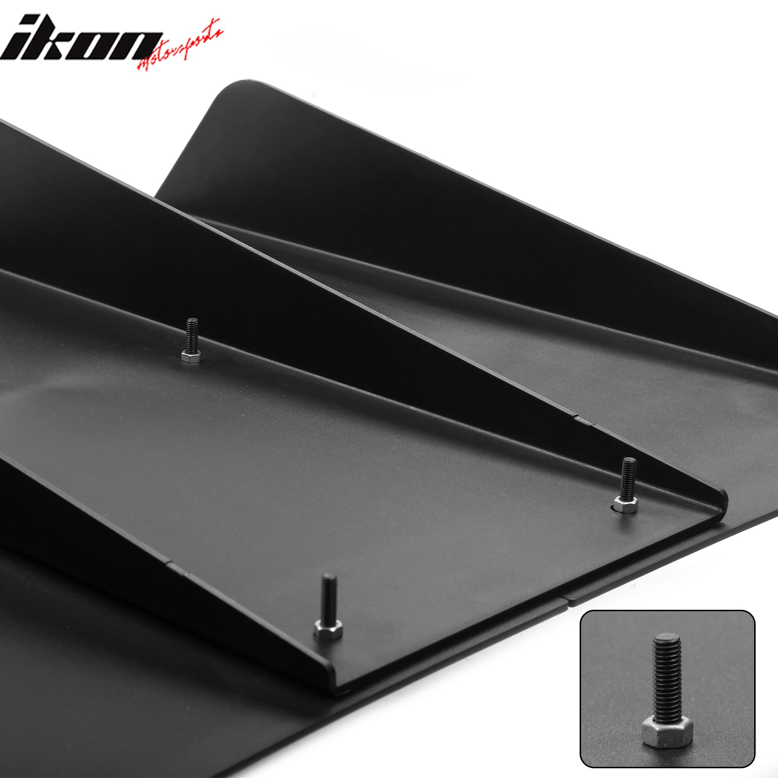 Universal Rear Diffuser 4 Shark Fins Under Bumper Splitter Unpainted Black ABS