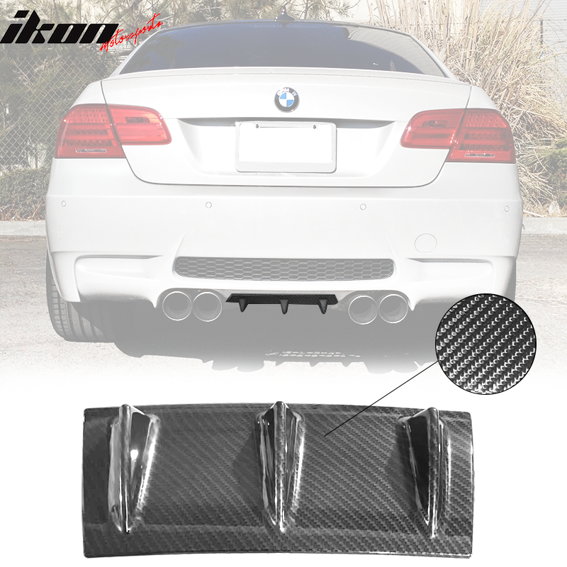 Universal 14"x6" 3 Fins Carbon Fiber Print Rear Bumper Diffuser ABS