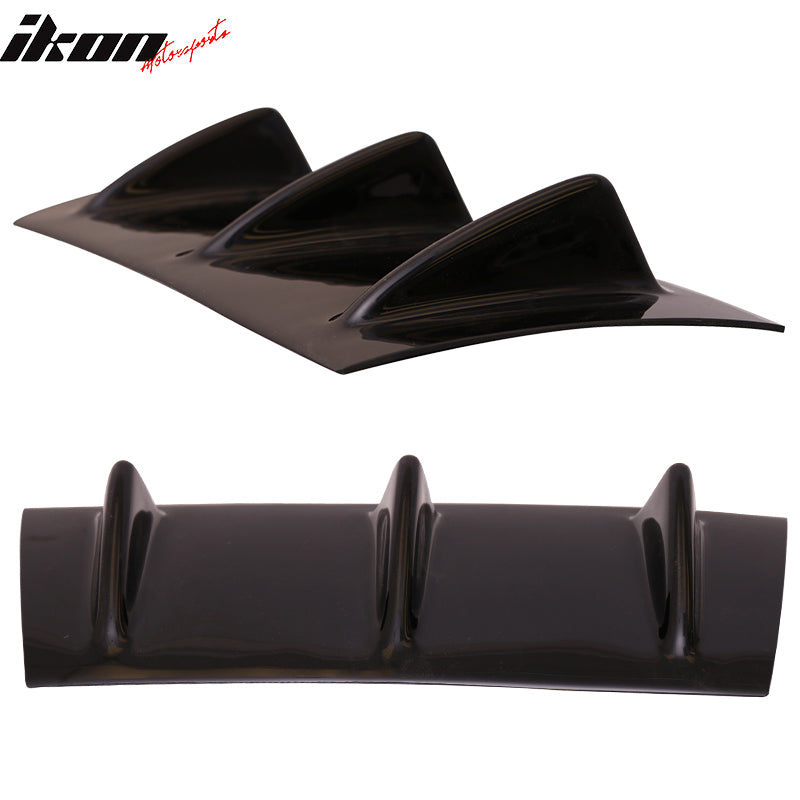 Compatible With 2008-2013 3 Series M3 E90 E92 E93 Rear Bumper Lip Diffuser 3 Fin Gloss Black ABS