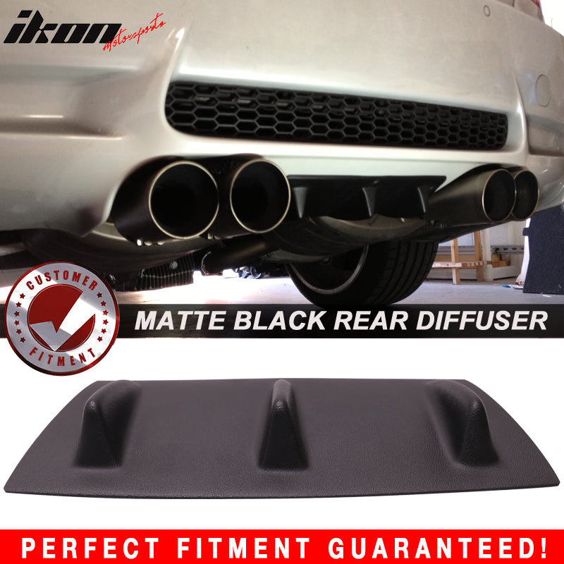 2008-2013 BMW M3 E90 E92 E93 3Fin Matte Black Rear Bumper Diffuser ABS