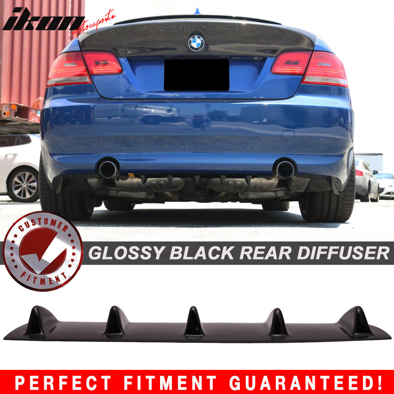 2006-2013 BMW E90 E91 E92 E93 3 Series Gloss Black Rear Diffuser ABS