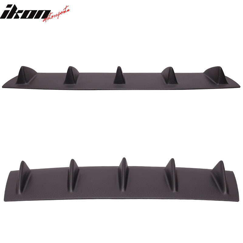 Rear Bumper Lip Diffuser Compatible With 2006-2013 3 Series E90 E91 E92 E93, V1 Style 23" x 6" Matte Black ABS Aftermarket Parts Rear Splitter 5 Fin by IKON MOTORSPORTS