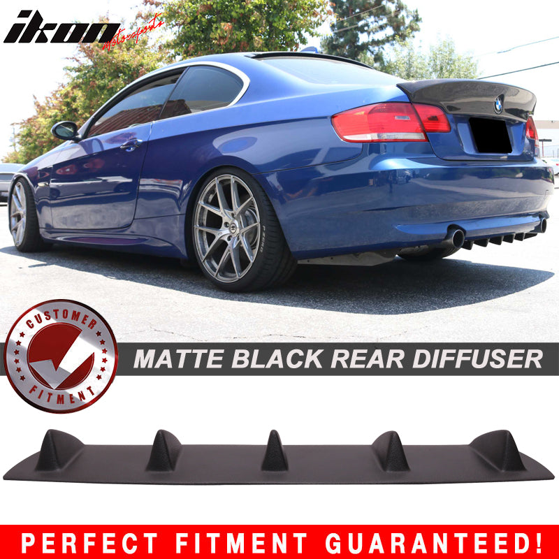 2006-2013 BMW 3 Series V1 Matte Black Rear Bumper Lip Diffuser ABS