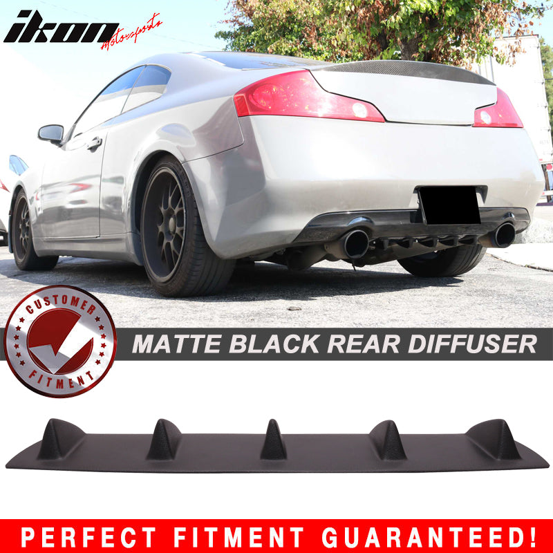 2003-2006 Infiniti G35 2DR V1 Matte Black Rear Bumper Lip Diffuser ABS