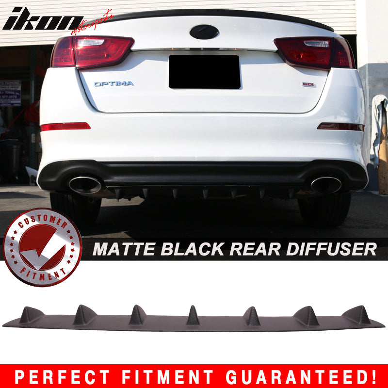 Kia Optima V1 Style 7 Fins Matte Black Rear Bumper Diffuser ABS