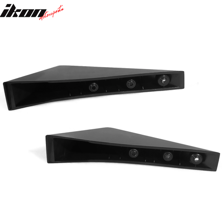 Universal 4PCS Rear Bumper Lip Diffuser Splitter Shark Fins Unpainted Black ABS