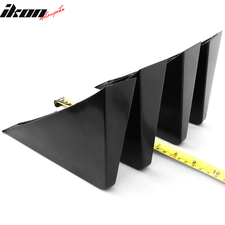 Universal 4PCS Rear Bumper Lip Diffuser Splitter Shark Fins Unpainted Black ABS