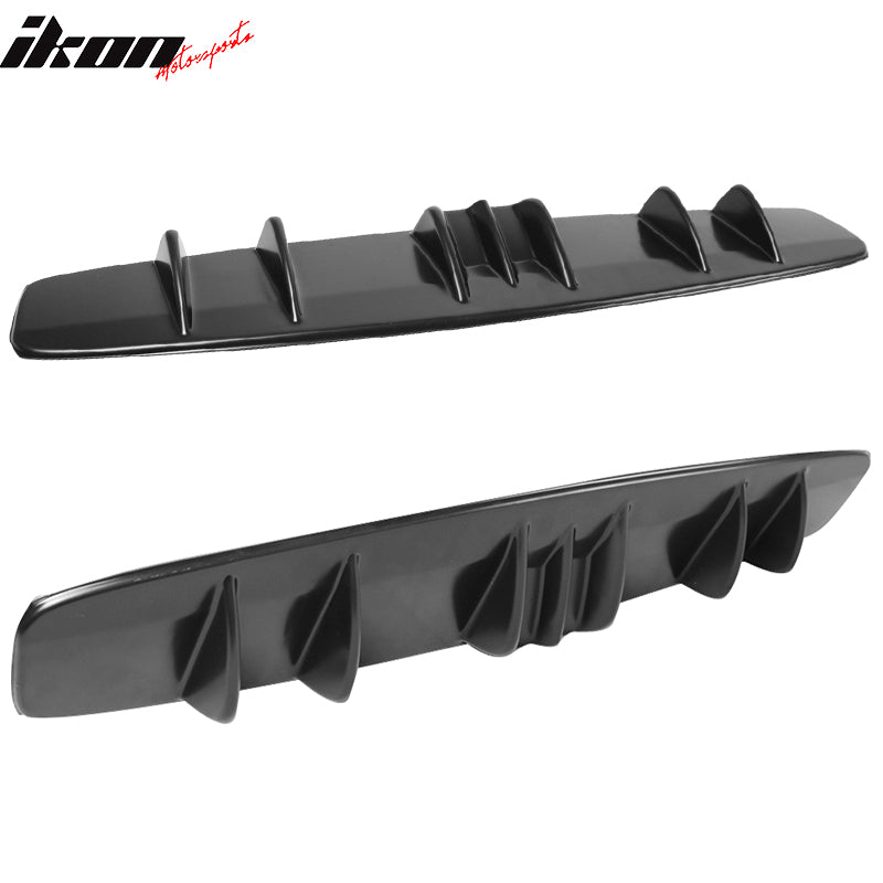 Universal V5 Style Rear Bumper Diffuser Shark Fin Kit Unpainted Black ABS