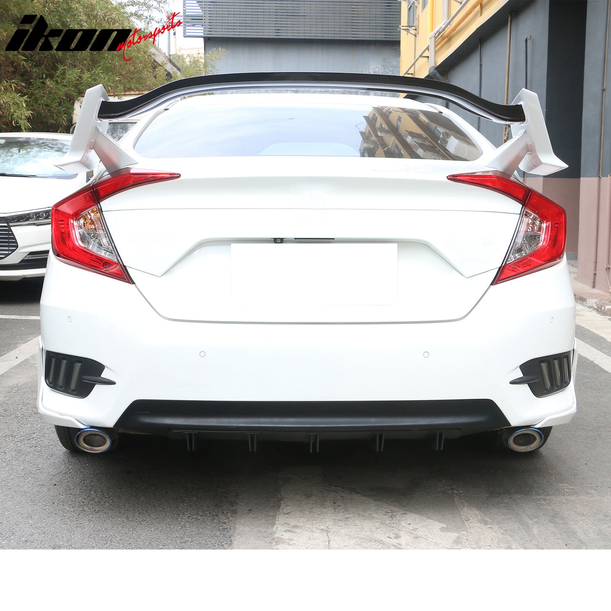 Universal 2PC Rear Diffuser Shark Fin Design 33 5 Fins - PP