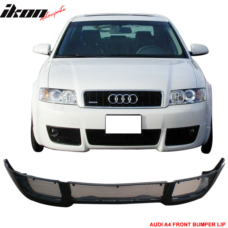 2002-2005 Audi A4 B6 V-style Unpainted Black Front Lip Splitter PU