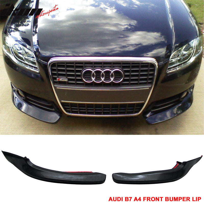 2006-2008 Audi A4 B7 Euro style Unpainted Black Front Lip Splitter PU