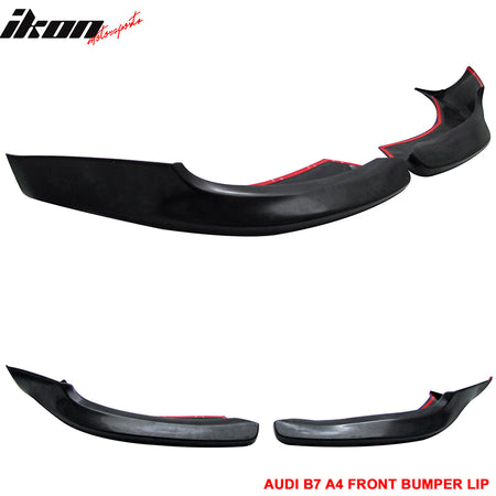 Fits 06-08 Audi A4 B7 Euro Style Front Bumper Lip Spoiler Splitters 2PC - PU