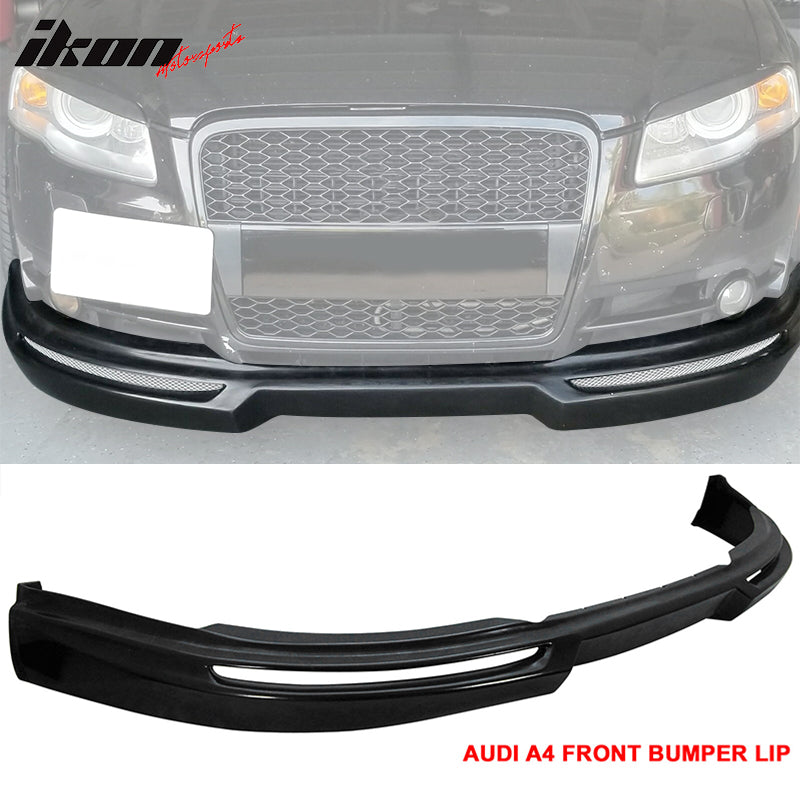 2006-2008 Audi A4 Euro A Style Unpainted Black Front Lip Splitter PU