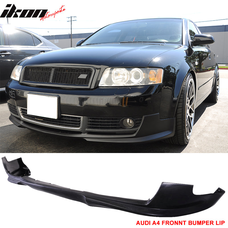 2002-2005 Audi A4 B6 Euro Style Unpainted Black Front Bumper Lip PU