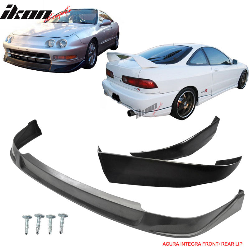 Fits 94-97 Acuraintegra 2Dr Coupe CONCEPT Front + Rear Bumper Lip PU