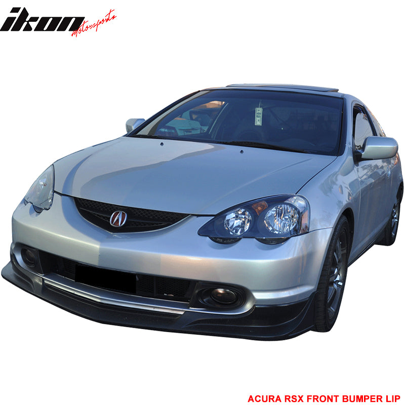 Front Bumper Lip Compatible With 2002-2004 ACURA RSX, C-West Style PU Black Front Lip Spoiler Splitter by IKON MOTORSPORTS, 2003