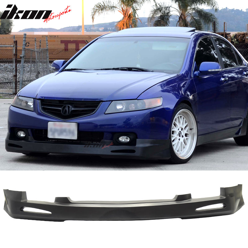 2004-2005 Acura TSX 4DR JDM Style Unpainted Black Front Bumper Lip PU