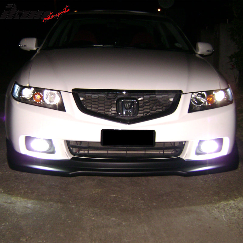 Pre-Painted Front Bumper Lip Compatible With 2004-2005 Acura TSX, P1 Style #B92P Nighthawk Black Pearl PU Spoiler Splitter Valance Chin Diffuser Bodykit by IKON MOTORSPORTS