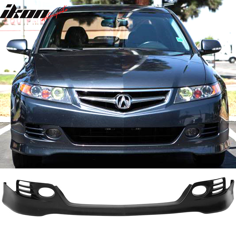 2006-2008 Acura TSX EURO-R Style Unpainted Black Front Lip Splitter PU