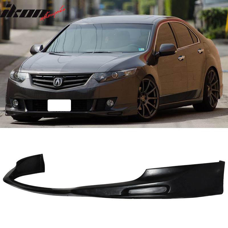 2009-2010 Acura TSX CU1 JDM Style Unpainted Black Front Bumper Lip PU