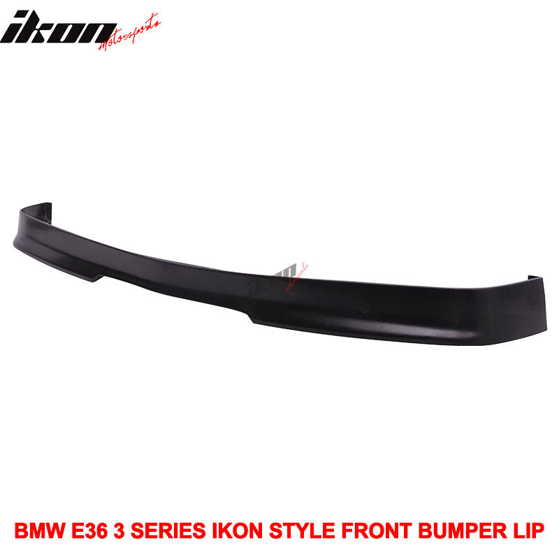 Fits 92-98 BMW E36 3-Series Front Bumper Lip Spoiler IKON Style Unpainted PU