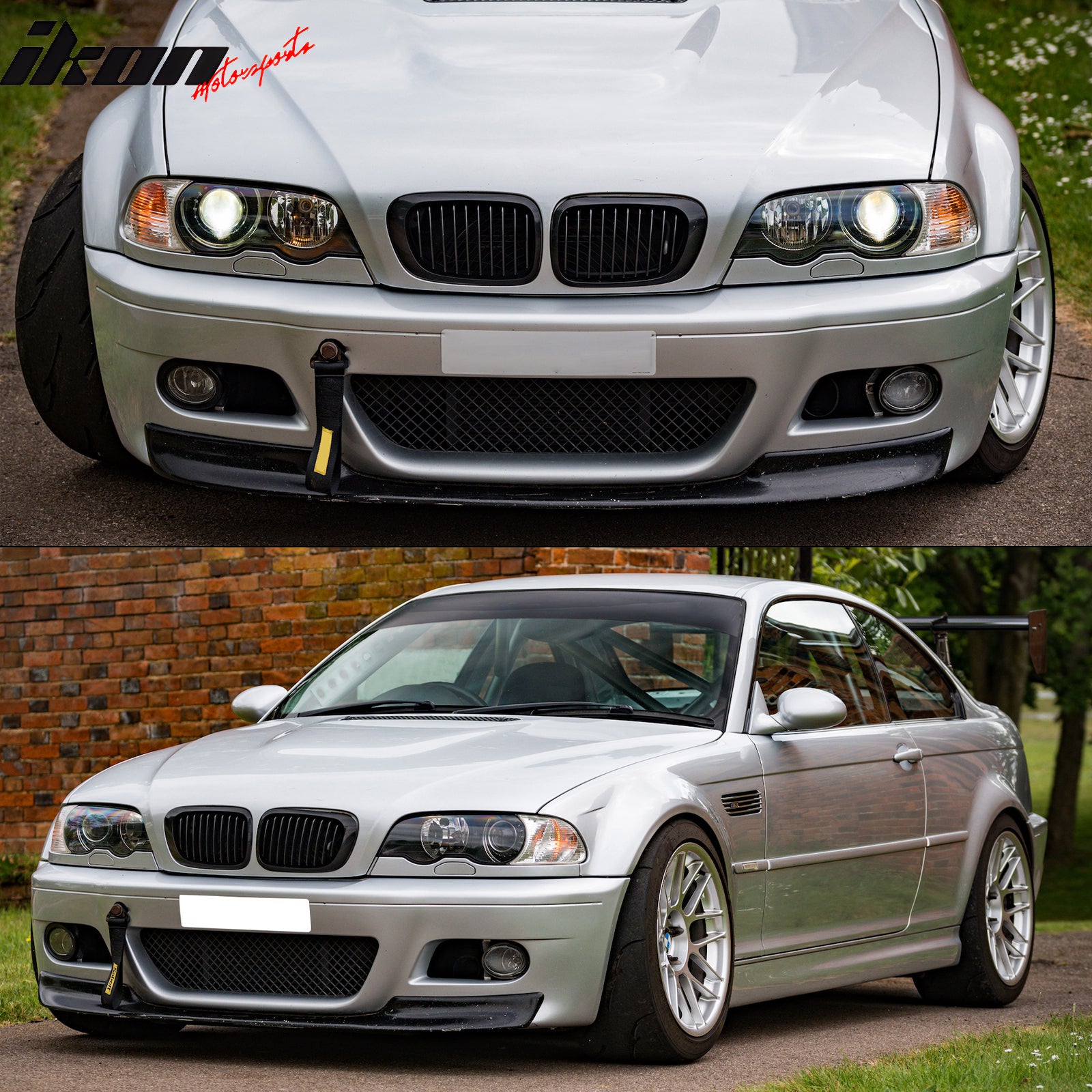 Fits 01-06 BMW E46 M3 CSL Style Front Bumper Lip Spoiler Splitter Unpainted PU